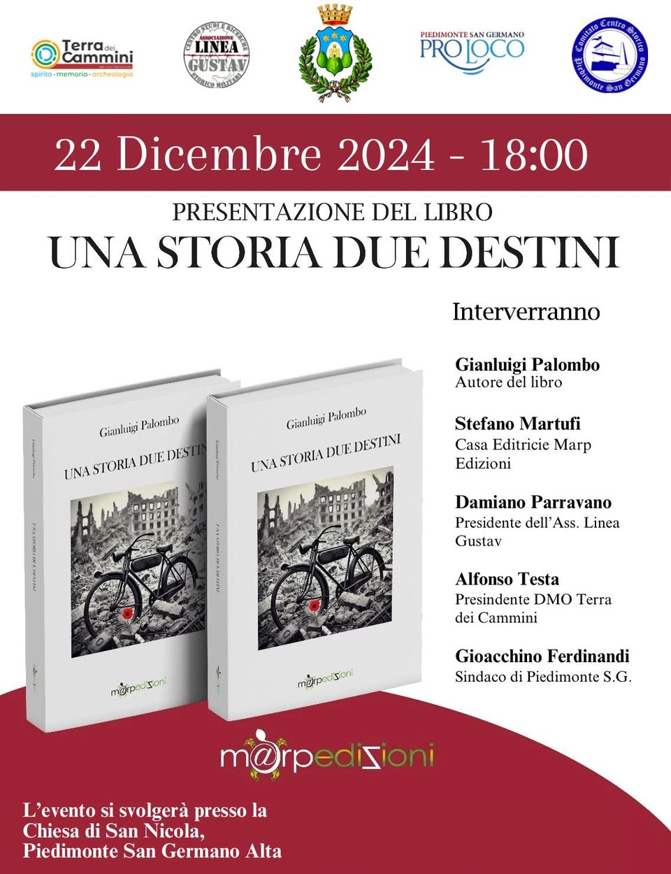 Presentazione "Una storia due destini" – Chiesa di San Nicola, Piedimonte S.G.